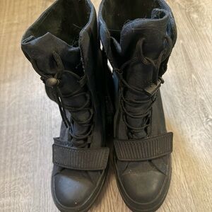 Converse Black High-Top Lace & Strap Boots